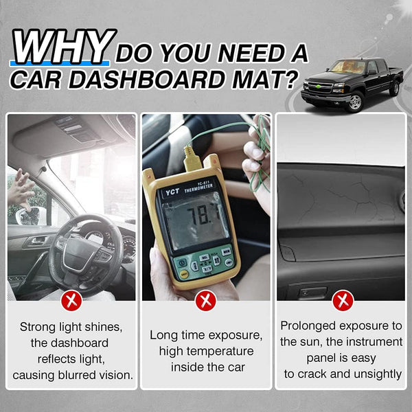 ROPODE Non-Slip Dash Mat for 99-06 Chevy Silverado/GMC Sierra & 00-06 Tahoe/Yukon/Suburban - Dashboard Sunshield Protector