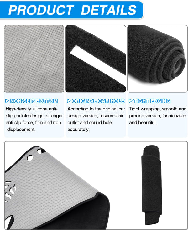 ROPODE Non-Slip Dash Mat for 99-06 Chevy Silverado/GMC Sierra & 00-06 Tahoe/Yukon/Suburban - Dashboard Sunshield Protector