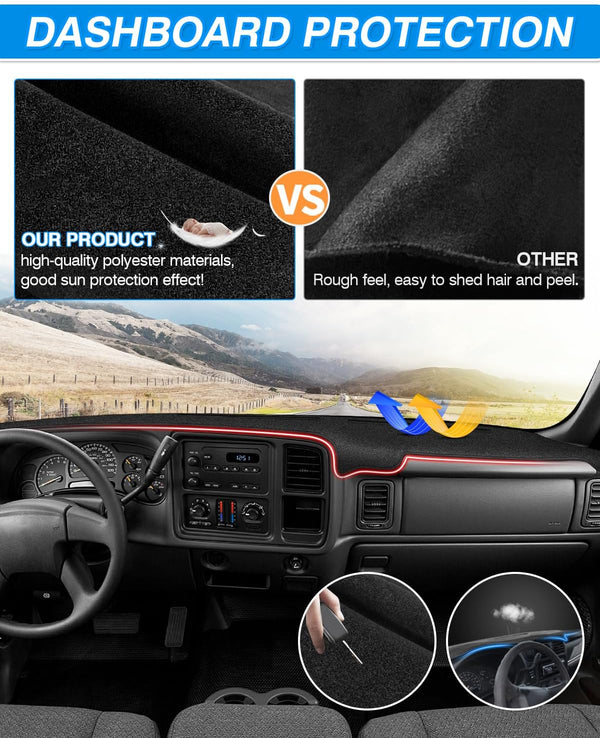 ROPODE Non-Slip Dash Mat for 99-06 Chevy Silverado/GMC Sierra & 00-06 Tahoe/Yukon/Suburban - Dashboard Sunshield Protector